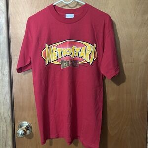 New York New Jersey Metrostars MLS Soccer M Shirt Short Sleeve Red Vintage